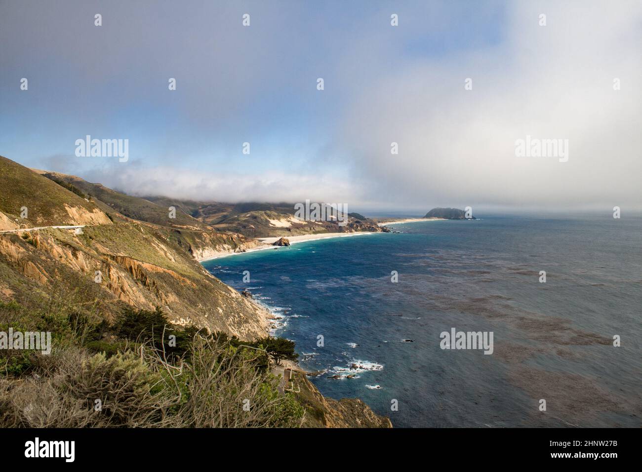 famous cabrillo highway at point sur state historic park, California, USA Stock Photo