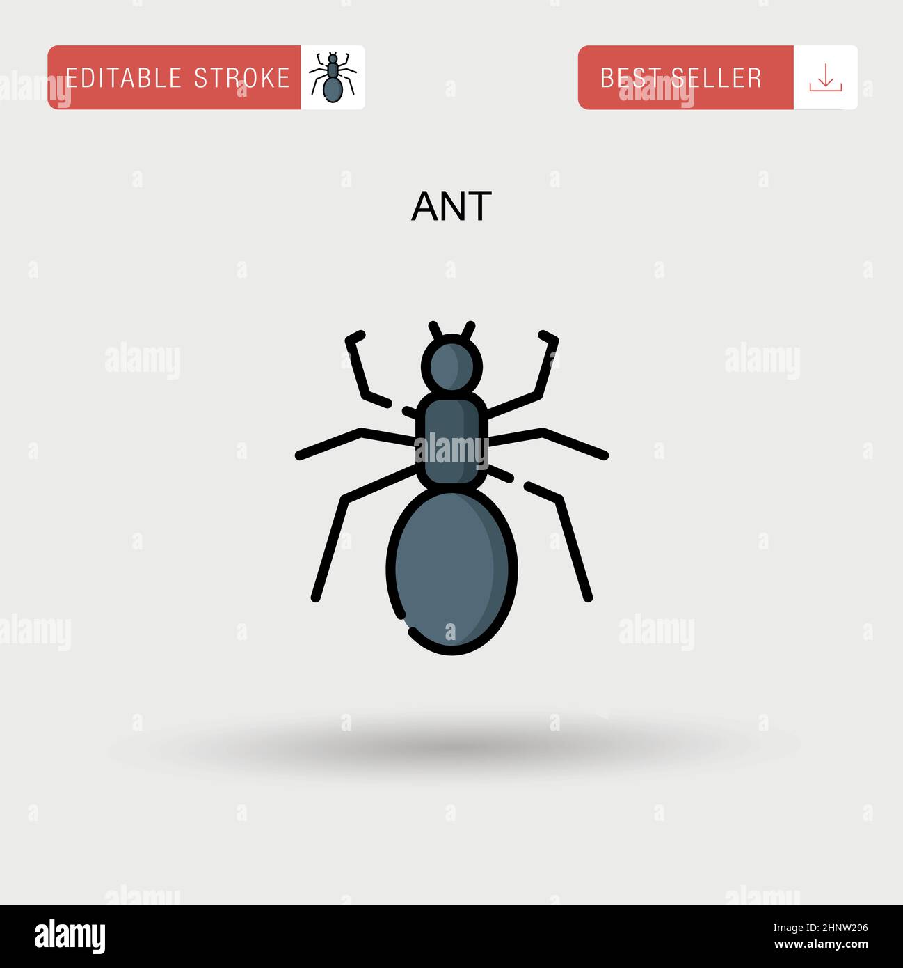 Ant Simple vector icon. Stock Vector
