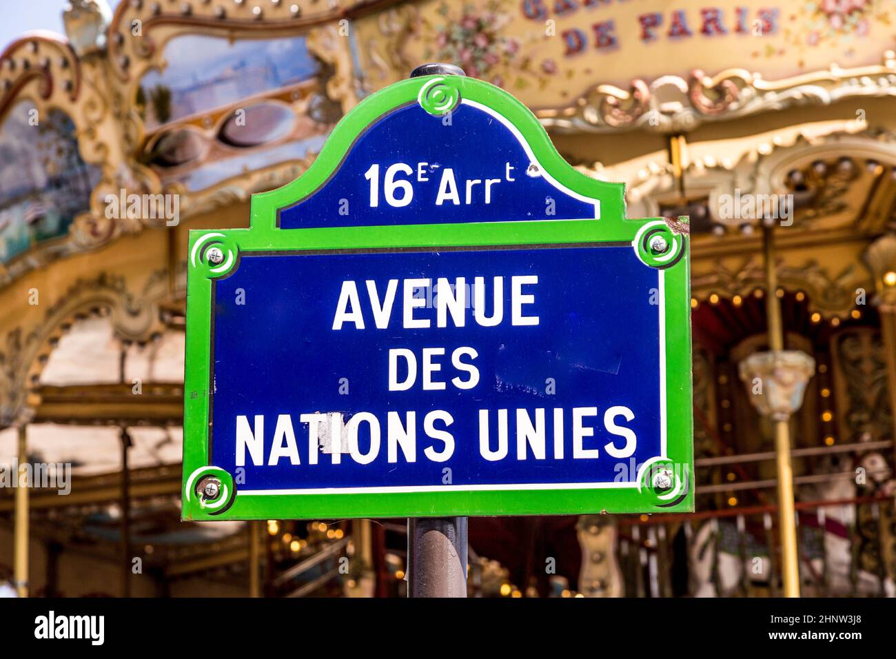 street sign avenue des nations unies - street of the united nations ...