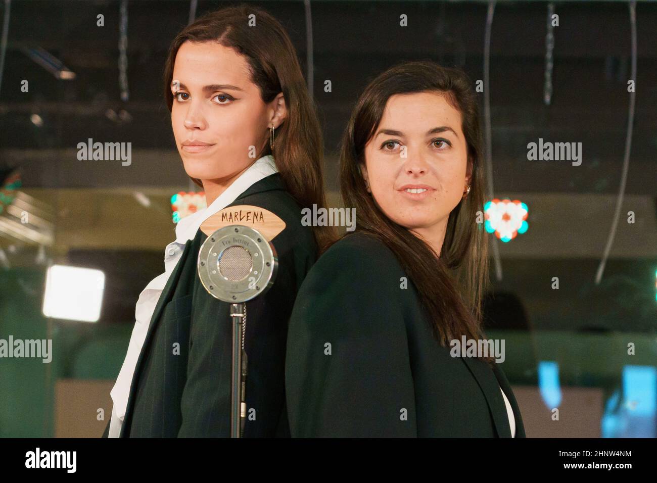 Madrid, Spain. 17th Feb, 2022. Ana Legazpi (L) and Carolina Moyano (R) from Marlena group pose during the portrait session in Madrid. Credit: SOPA Images Limited/Alamy Live News Stock Photo