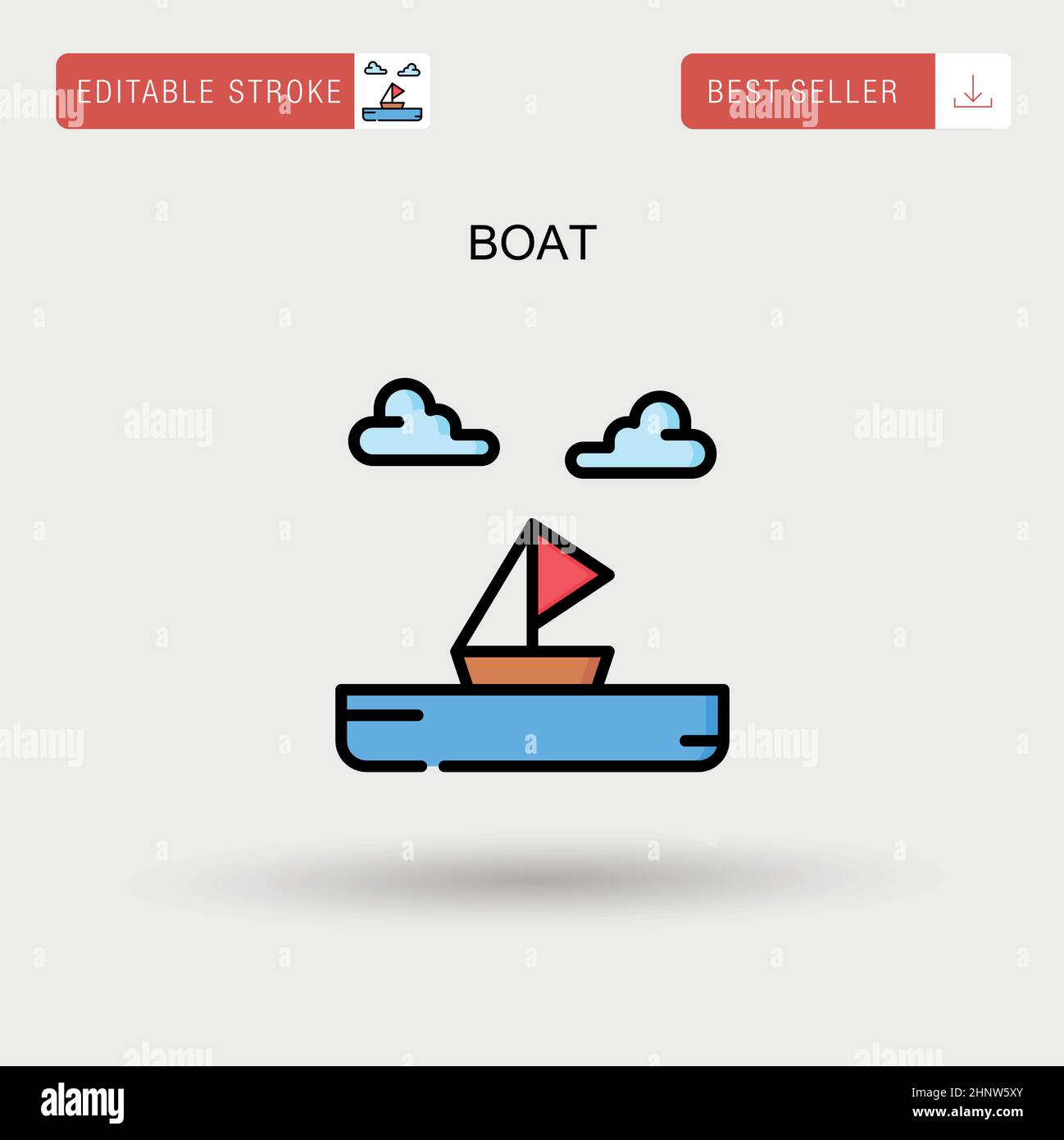 Landscape beach lake fishing boat Stock Vector Images - Alamy