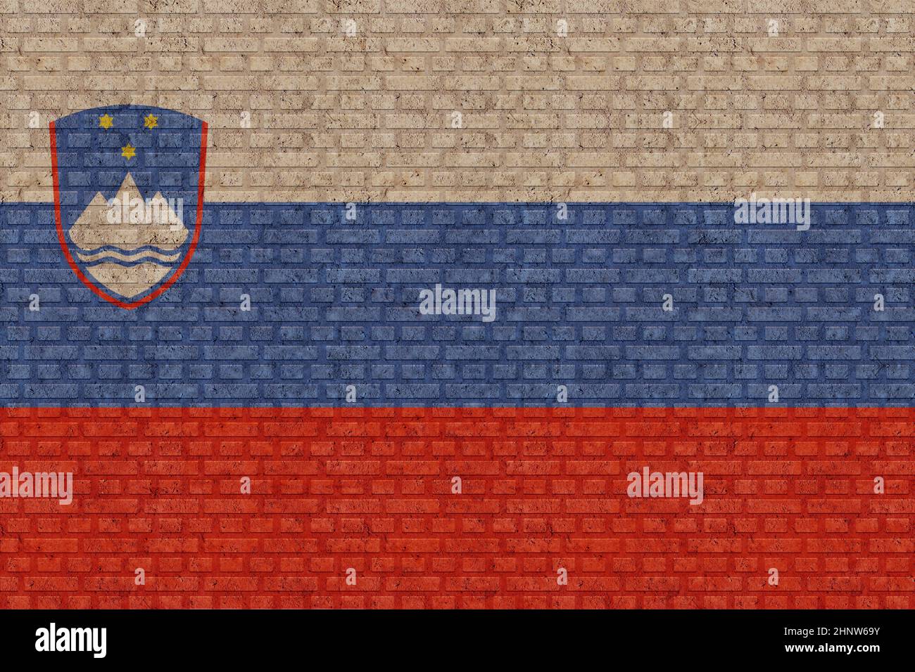 3D Flag of Slovenia on a old brick wall background Stock Photo - Alamy