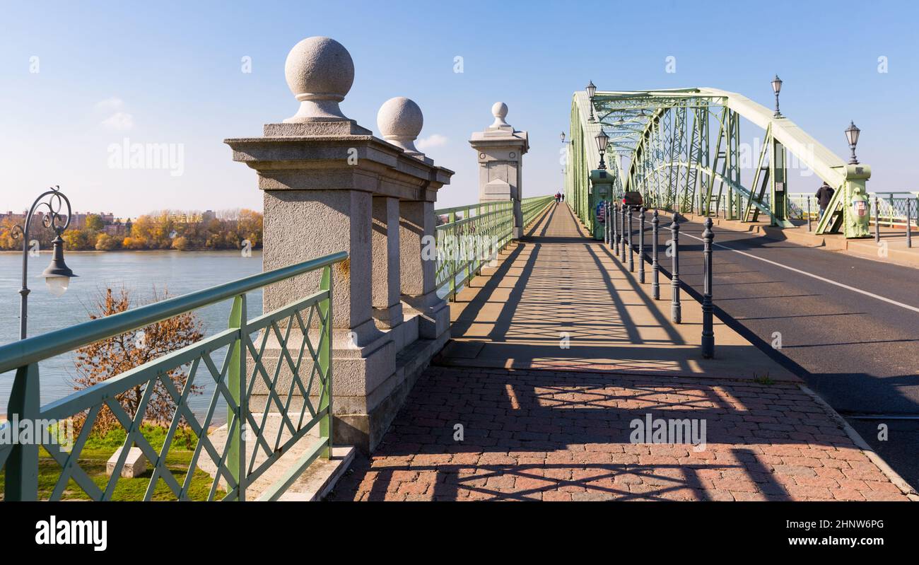 Maria Valeria bridge in Esztergom Stock Photo