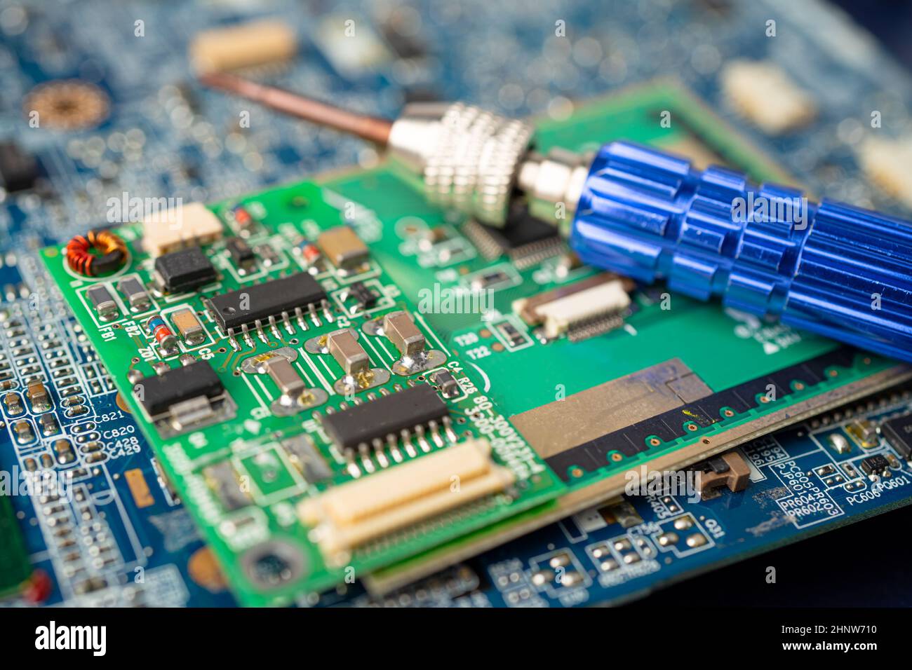 Ewaste electronic, computer circuit cpu chip mainboard core processor