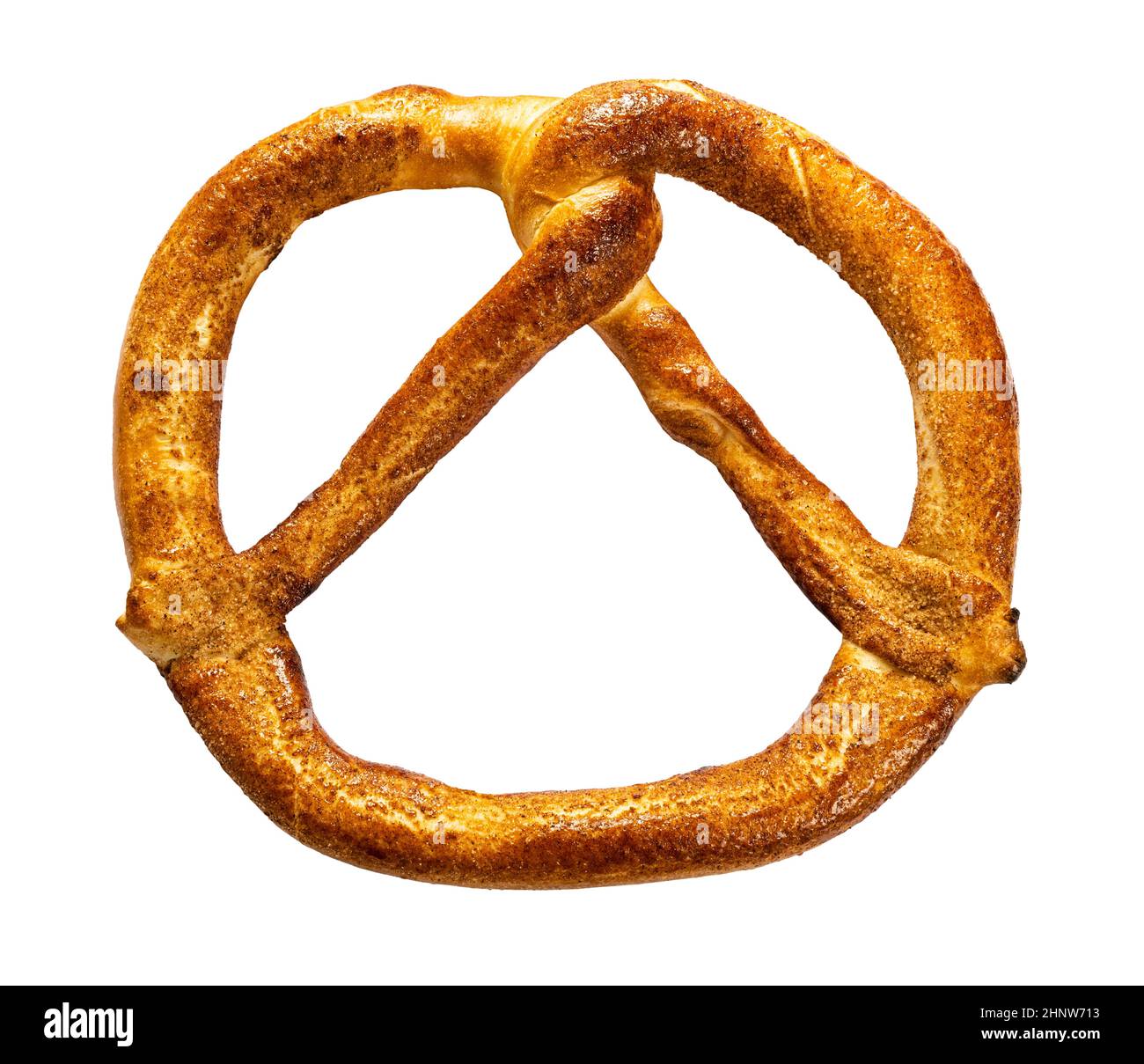 single sweet pretzel isolated on white background Stock Photo