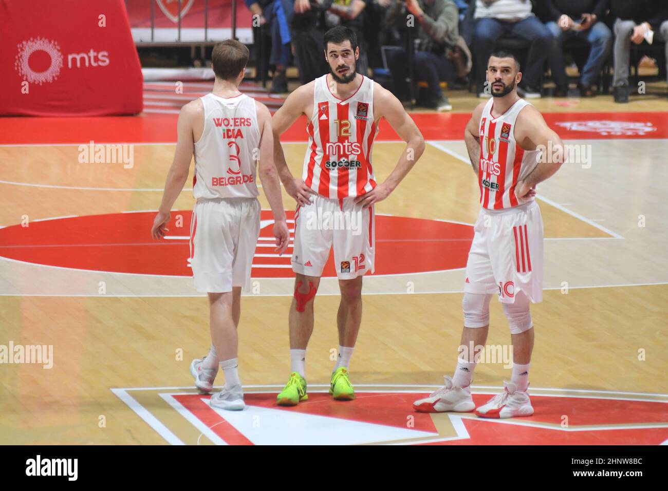 Nate Wolters, Nikola Kalinic, Branko Lazic. Red Star Belgrade. Euroleage Basketball 2021-22 Stock Photo