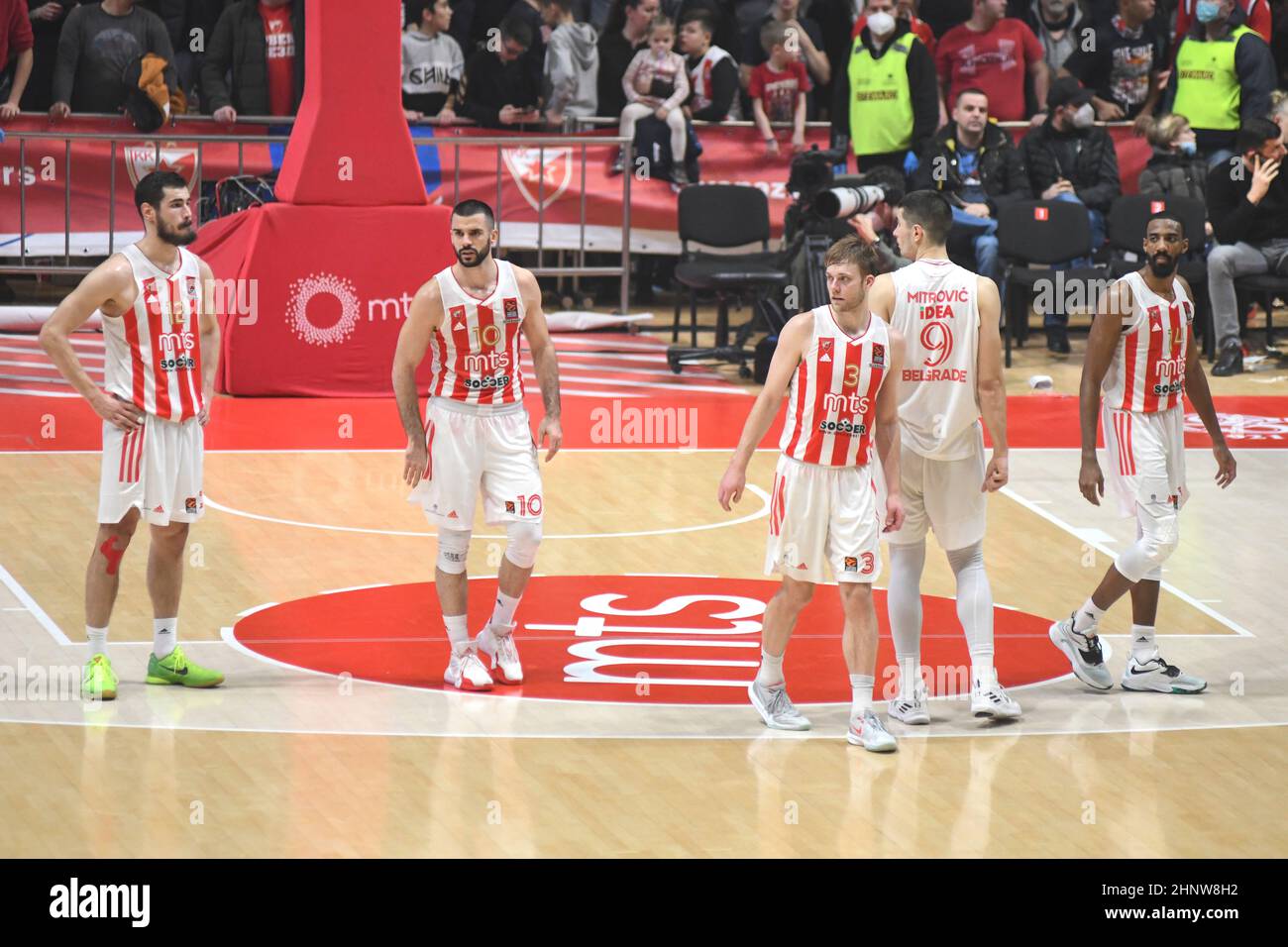 Nate Wolters, Nikola Kalinic, Branko Lazic. Red Star Belgrade. Euroleage Basketball 2021-22 Stock Photo