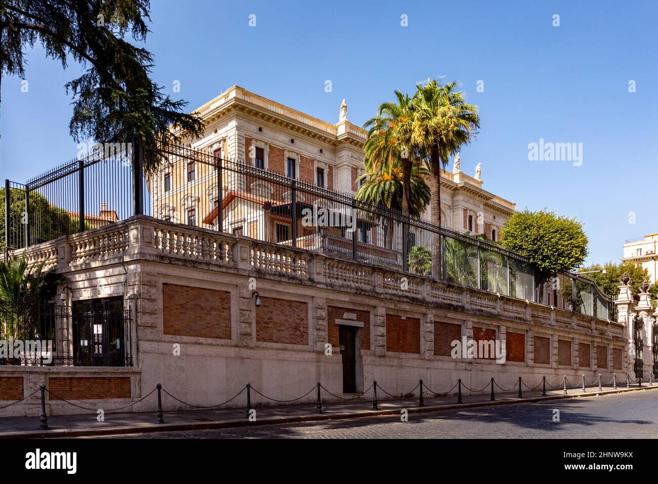 view to the american embassy in Rome, Italy located in an old historic palace in quarter Lodovisi in Rome. Stock Photo