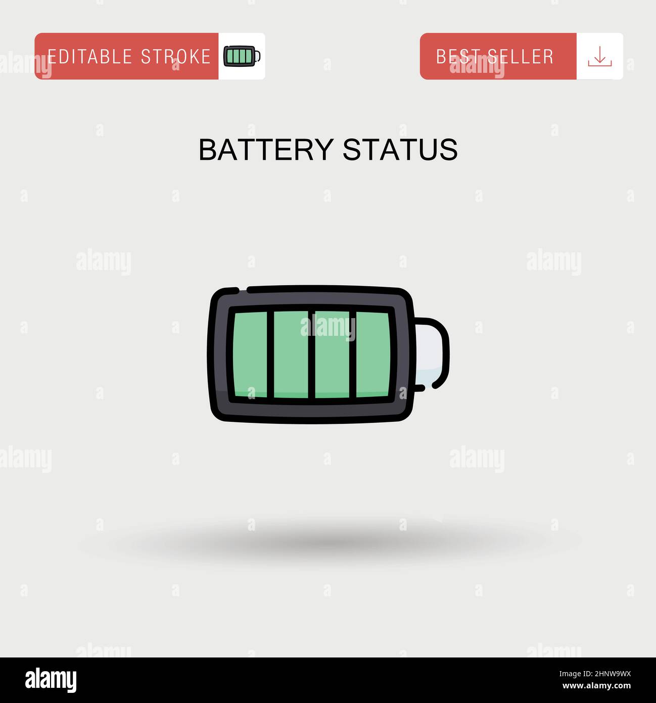 Battery status Simple vector icon. Stock Vector