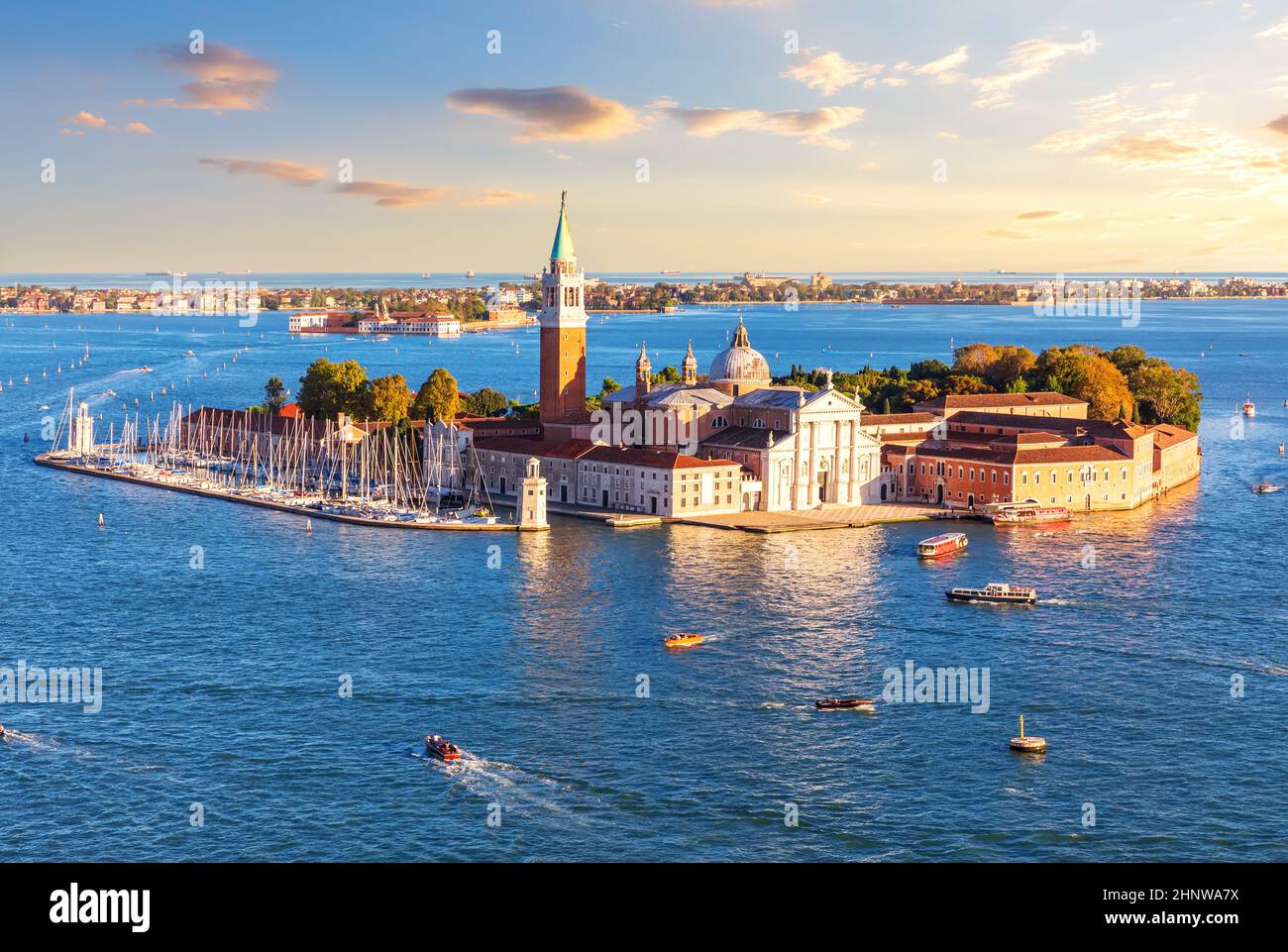 San Giorgio Maggiore Island in the lagoon of Venice, Italy. Stock Photo