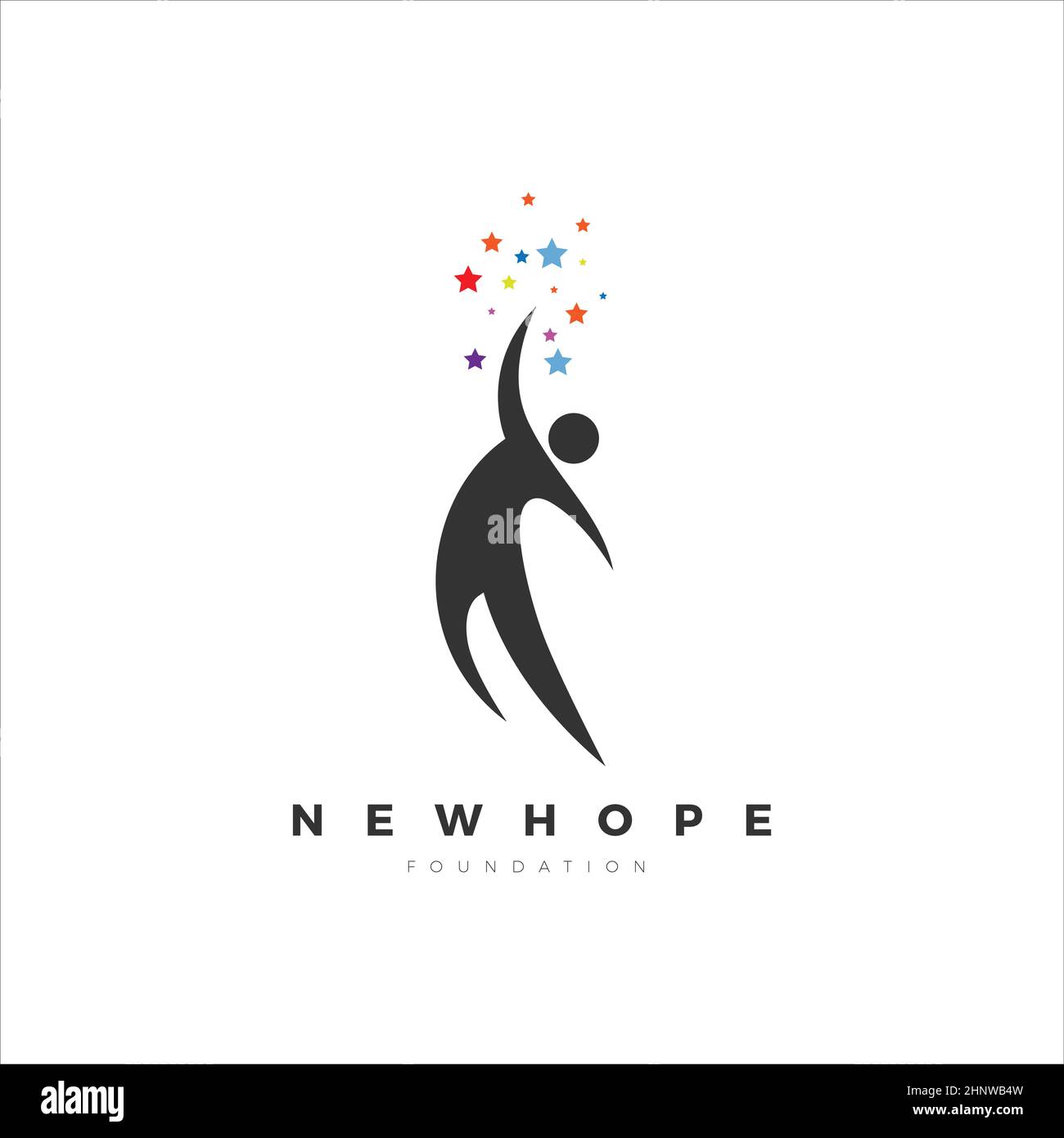 People Reaching The Star Logo Design Template Stock Vector