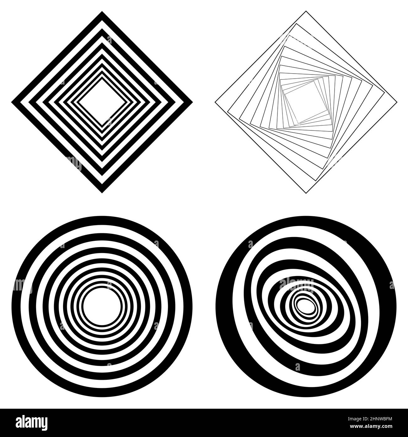 Op art, geometric element, shape stock vector illustration, clipart