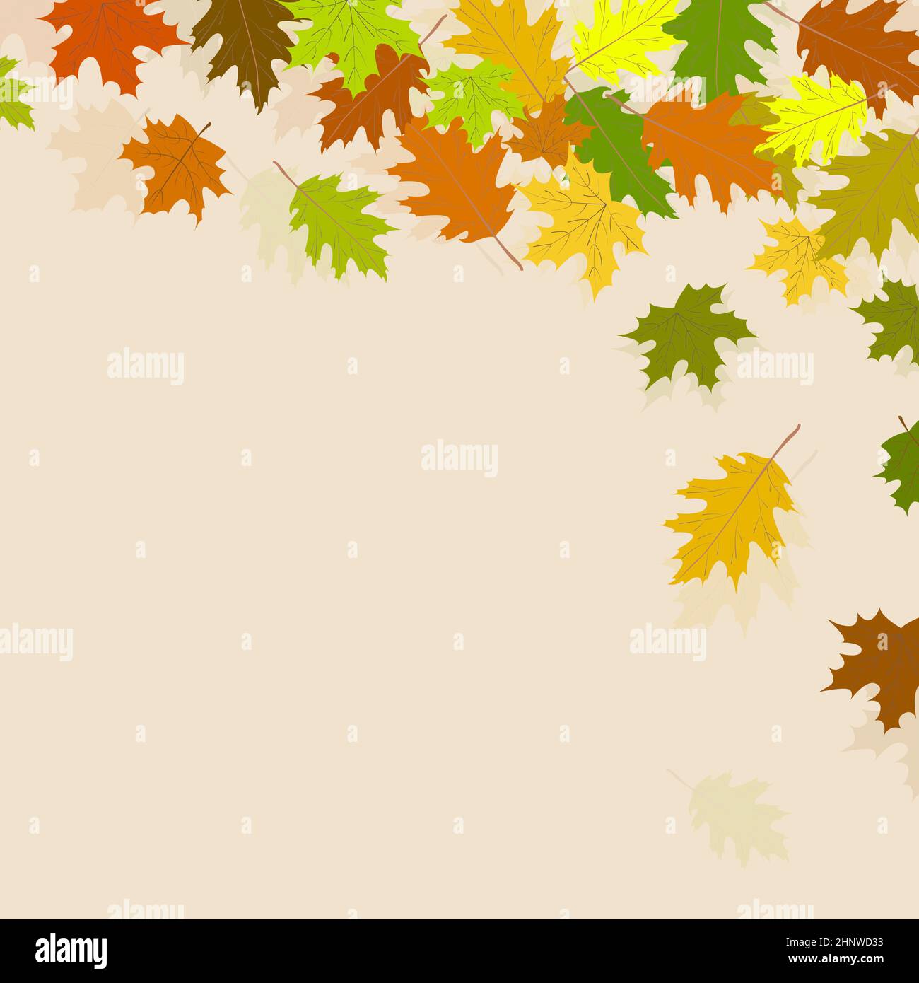 Autumn background with yellow and red falling maple leaves - Vector ...