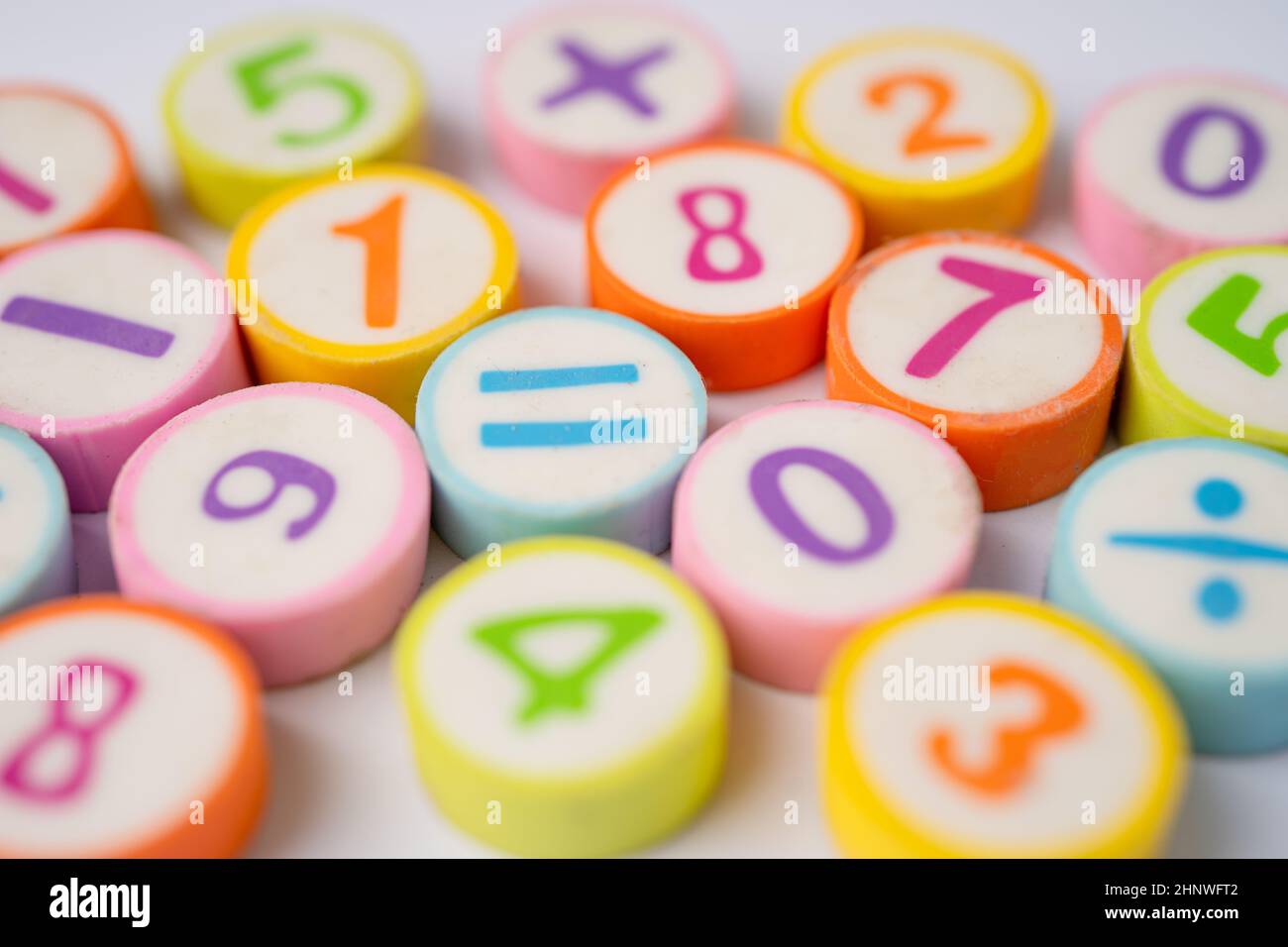 Math Number colorful background, education study mathematics learning ...