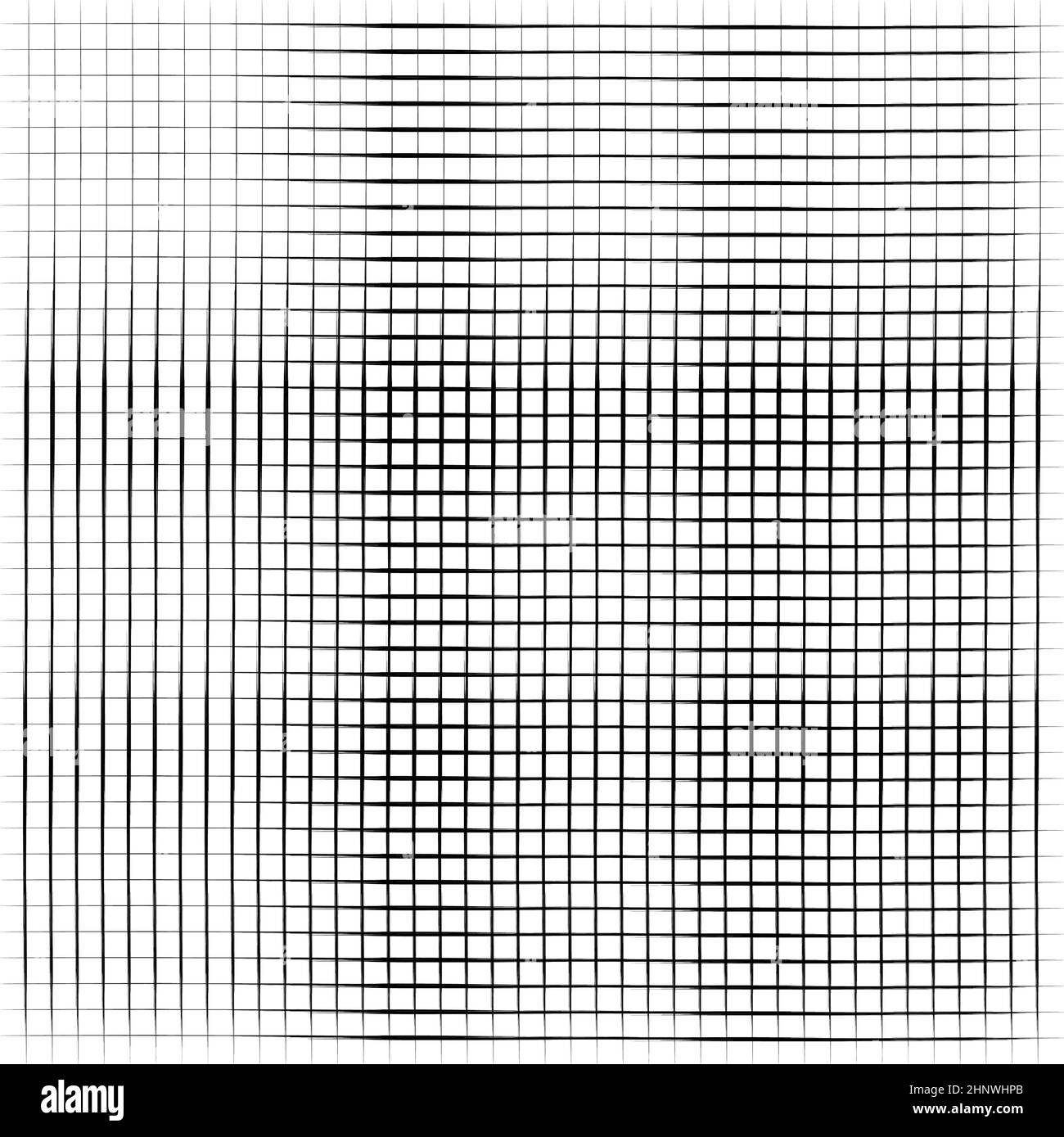 Grid, mesh, graticule with grungy, irregular lines. Grunge checkered