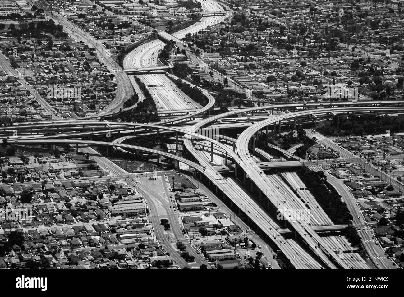 view to flyover in Los Angeles near international airport Stock Photo