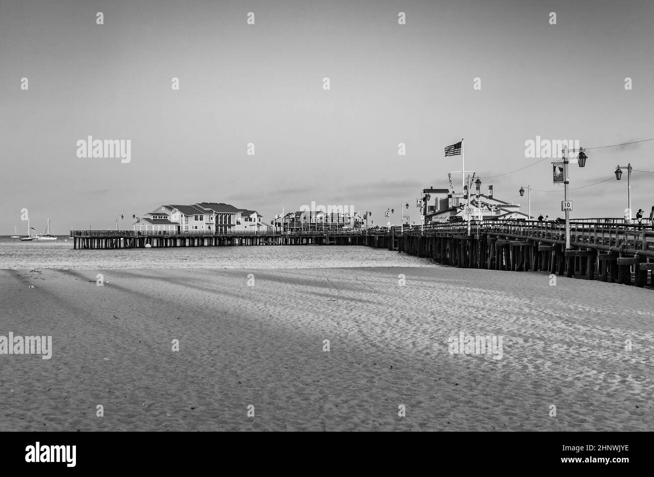 scenic pier in Santa Barbara in sunset Stock Photo