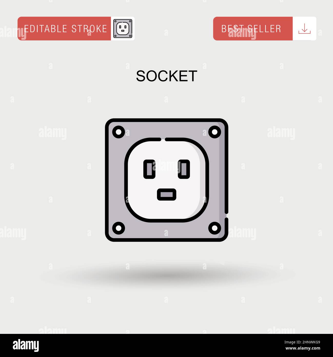 Socket Simple vector icon. Stock Vector