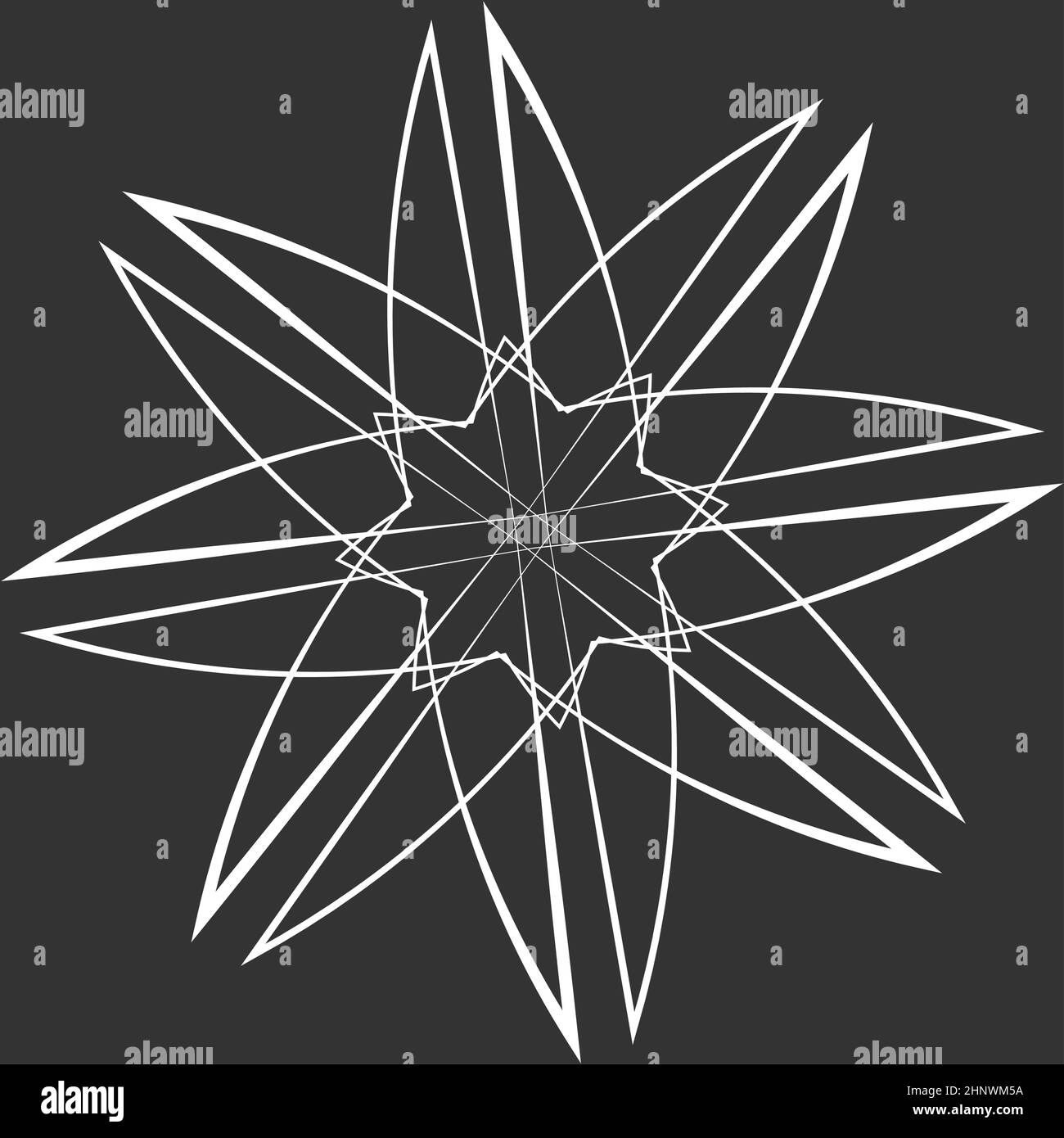 Radiating mandala. Circular geometric motif, icon, shape - stock vector ...