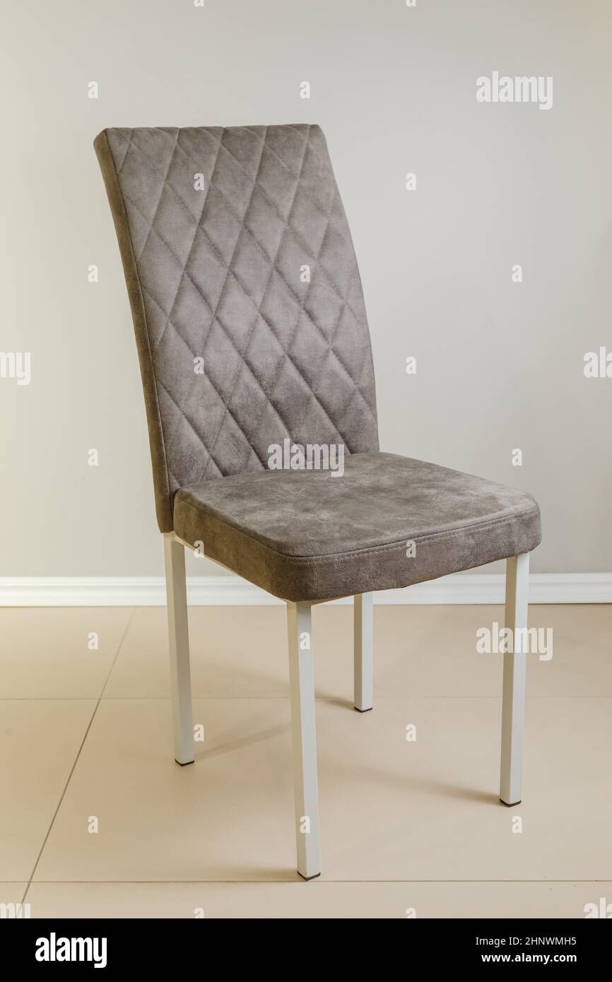 Contemporary modern kitchen armchair with velour upholstery Stock Photo