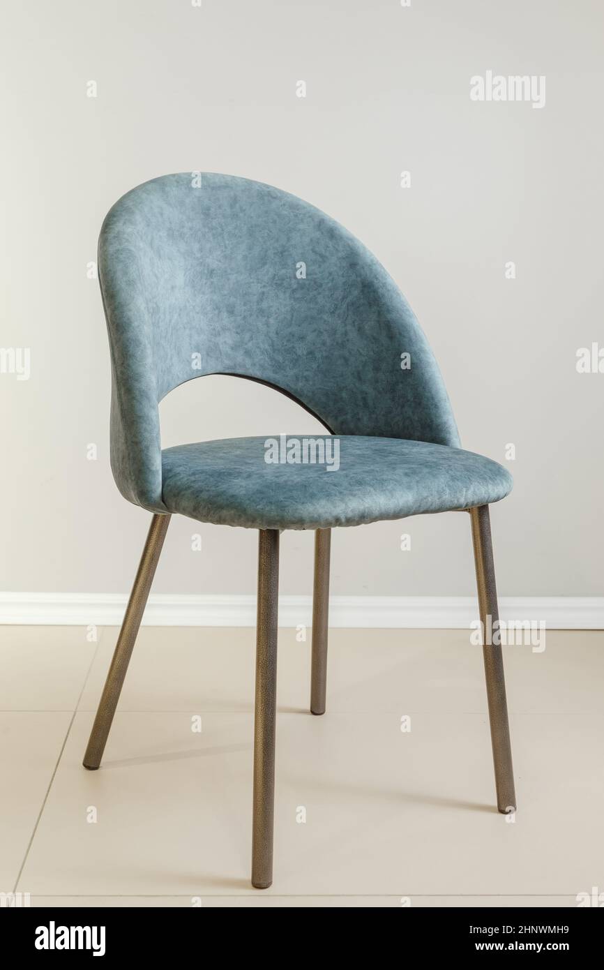 Contemporary modern kitchen armchair with velour upholstery Stock Photo