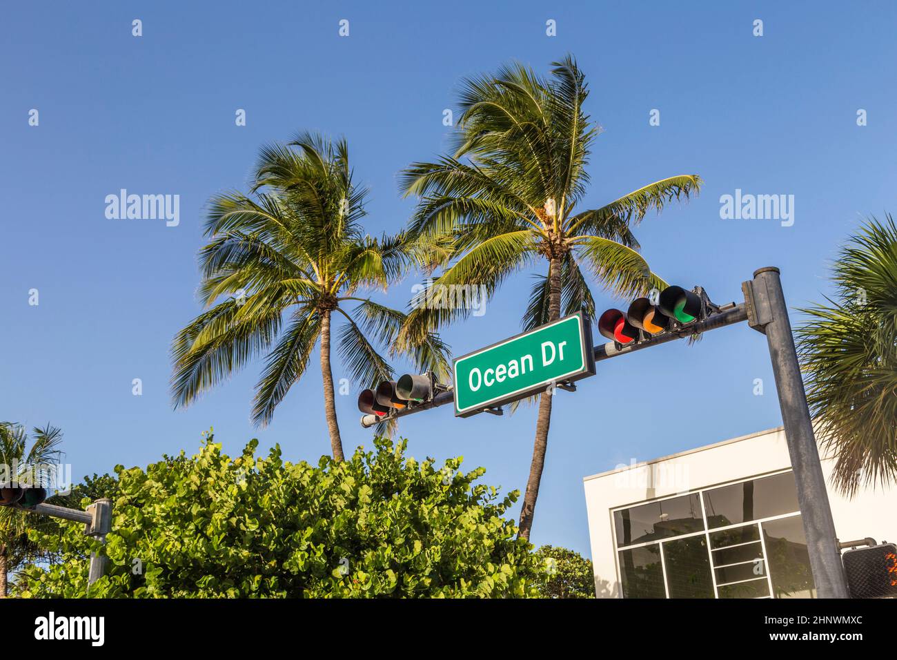 Street sign of famous street Ocean Drive in Miami South Beach Stock ...