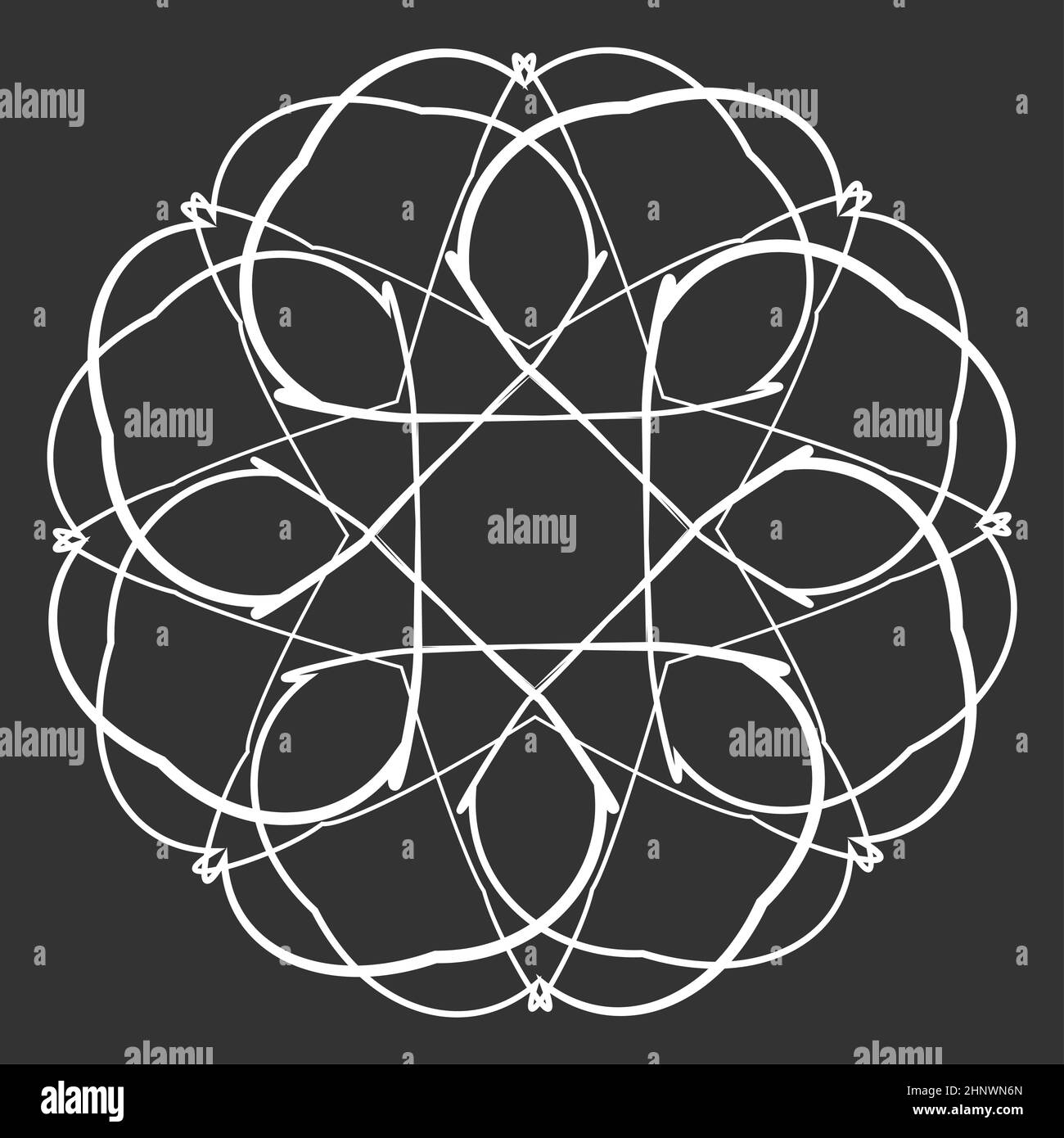 Radiating mandala. Circular geometric motif, icon, shape - stock vector ...