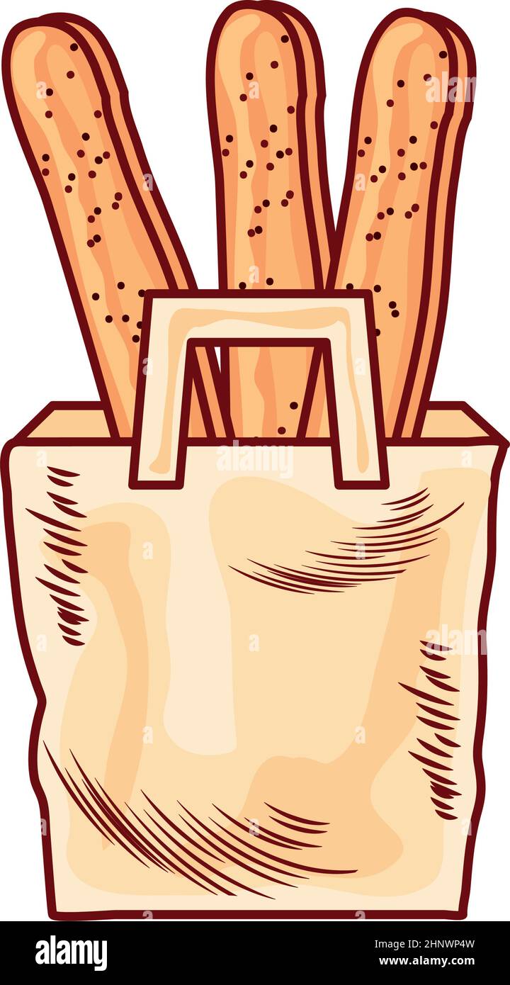 Loaf bread in paper bag Stock Vector Images - Alamy