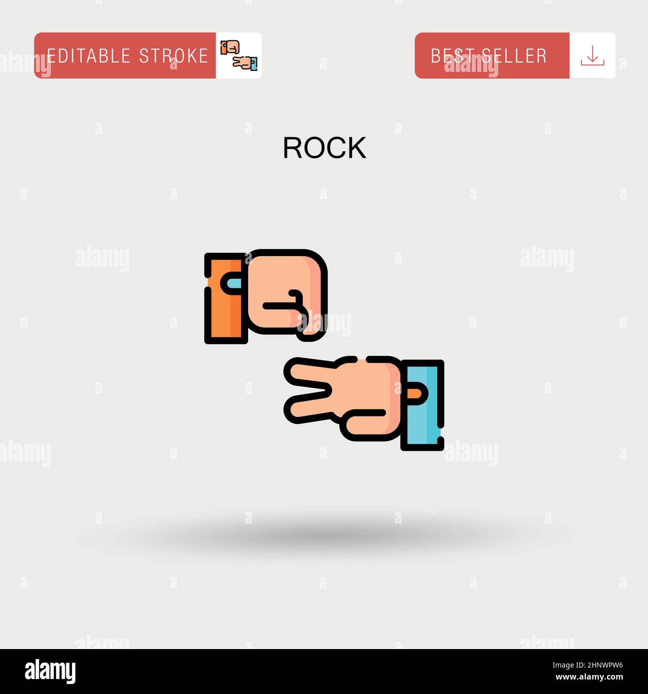 Rock Simple vector icon. Stock Vector