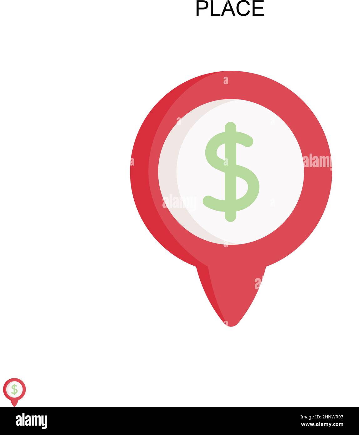 Place Simple vector icon. Illustration symbol design template for web mobile UI element. Stock Vector