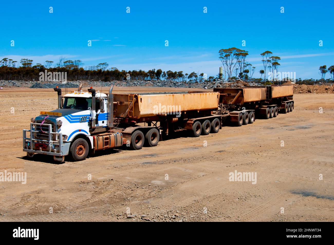 Industrial Road Train - Australia Stock Photo