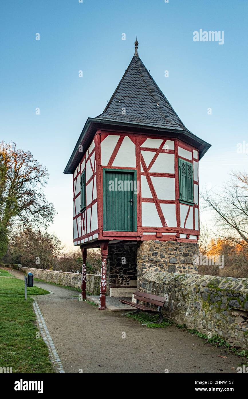 toll booth of the Steinheim Castle in Hanau, Hesse, Germany Stock Photo
