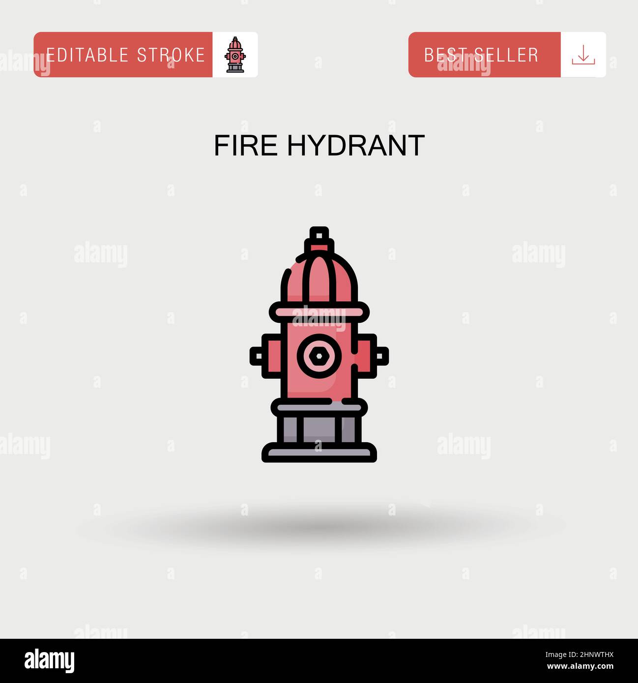 Fire hydrant Simple vector icon. Stock Vector