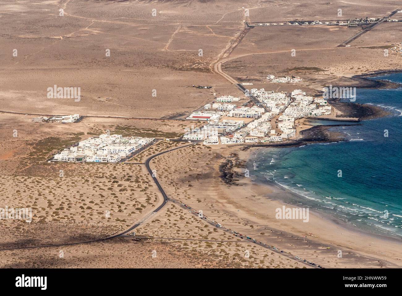 Famara Plane Aerial village famara in hi-res stock photography and images - Alamy