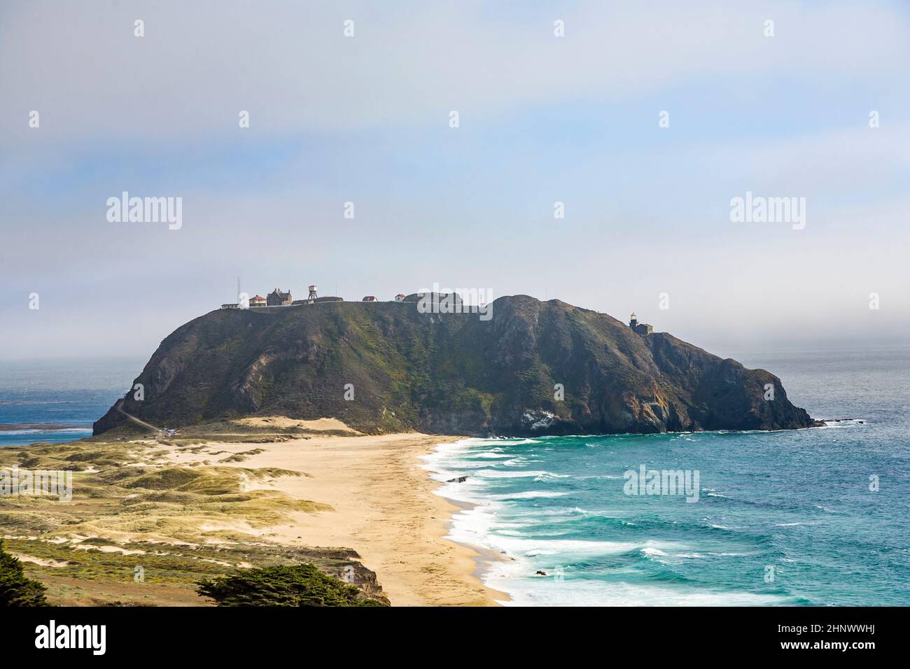 coast at Point Sur Light Station  next to Hurricane point Stock Photo