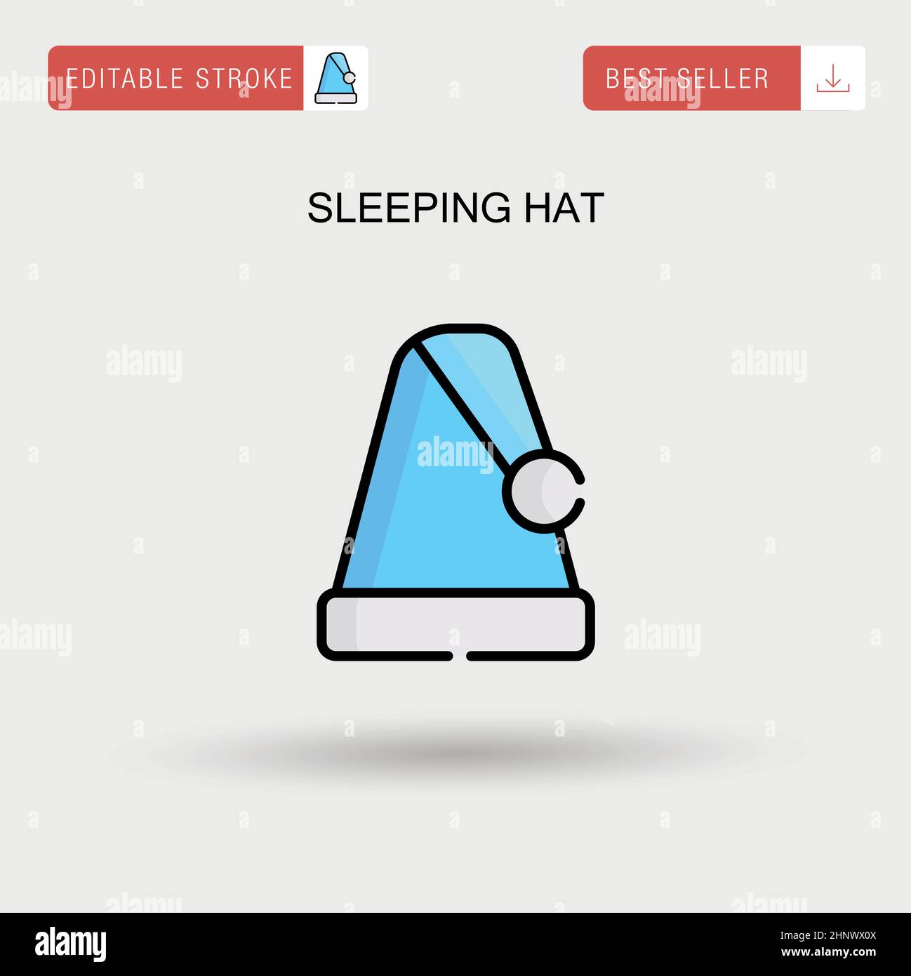 Sleeping hat Simple vector icon. Stock Vector