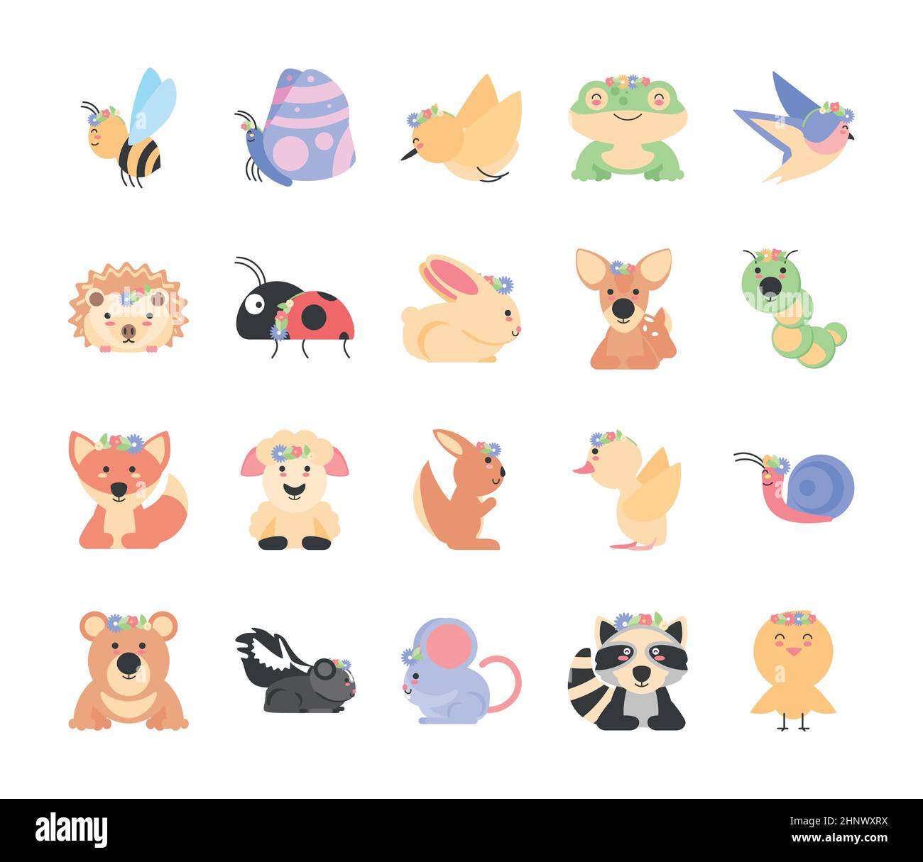 set of spring animals Stock Vector Image & Art - Alamy