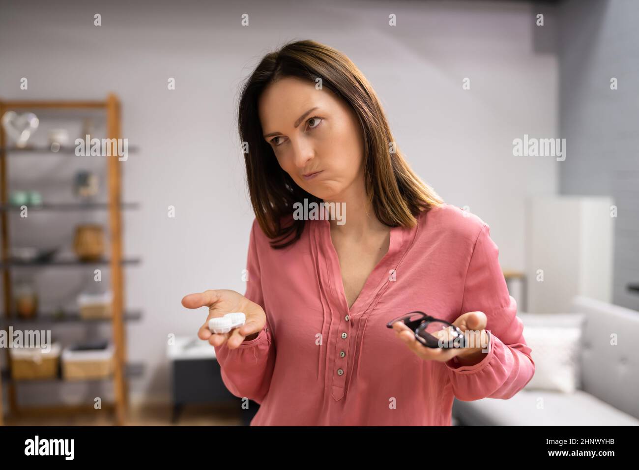 Optical Vision Care And Correction. Eyeglasses And Contact Lenses Stock