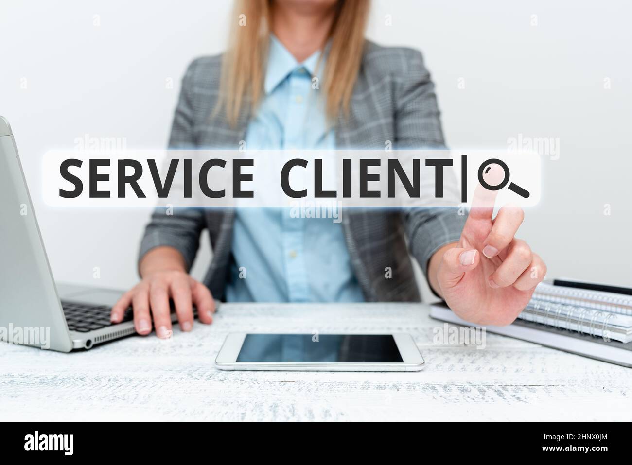 Text caption presenting Service Client, Business idea Dealing with customers satisfaction and needs efficiently Architect Interviewing Client, Reporth Stock Photo