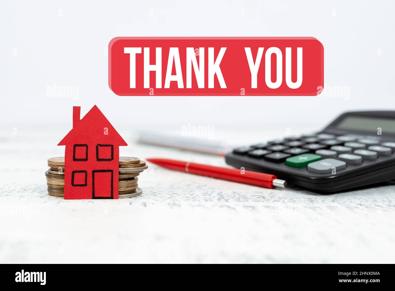 Conceptual caption Thank You, Word for polite expression used when