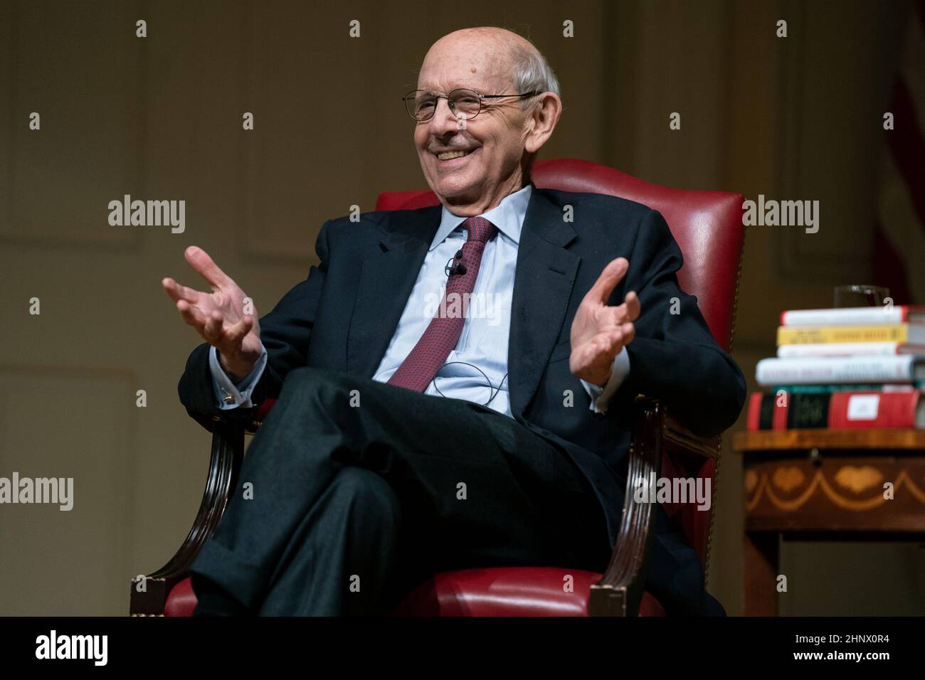 Washington DC, USA. 17th Feb, 2022. Associate Justice of the Supreme Court Stephen G. Breyer speaks during an event at the Library of Congress for the 2022 Supreme Court Fellows Program hosted by the Law Library of Congress, Thursday, February 17, 2022, in Washington.Credit: Evan Vucci/Pool via CNP /MediaPunch Credit: MediaPunch Inc/Alamy Live News Stock Photo