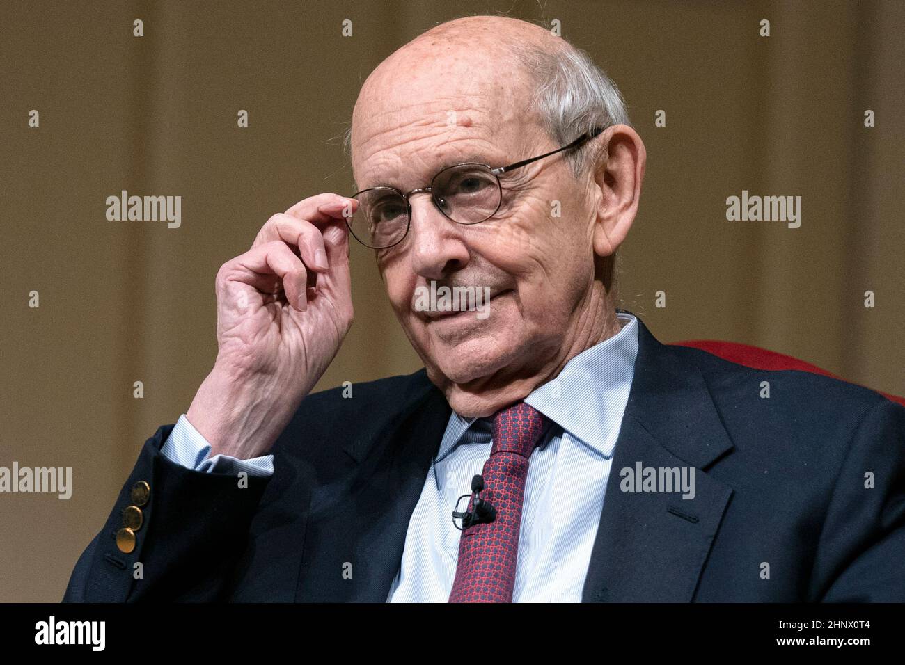 Washington DC, USA. 17th Feb, 2022. Associate Justice of the Supreme Court Stephen G. Breyer speaks during an event at the Library of Congress for the 2022 Supreme Court Fellows Program hosted by the Law Library of Congress, Thursday, February 17, 2022, in Washington.Credit: Evan Vucci/Pool via CNP /MediaPunch Credit: MediaPunch Inc/Alamy Live News Stock Photo