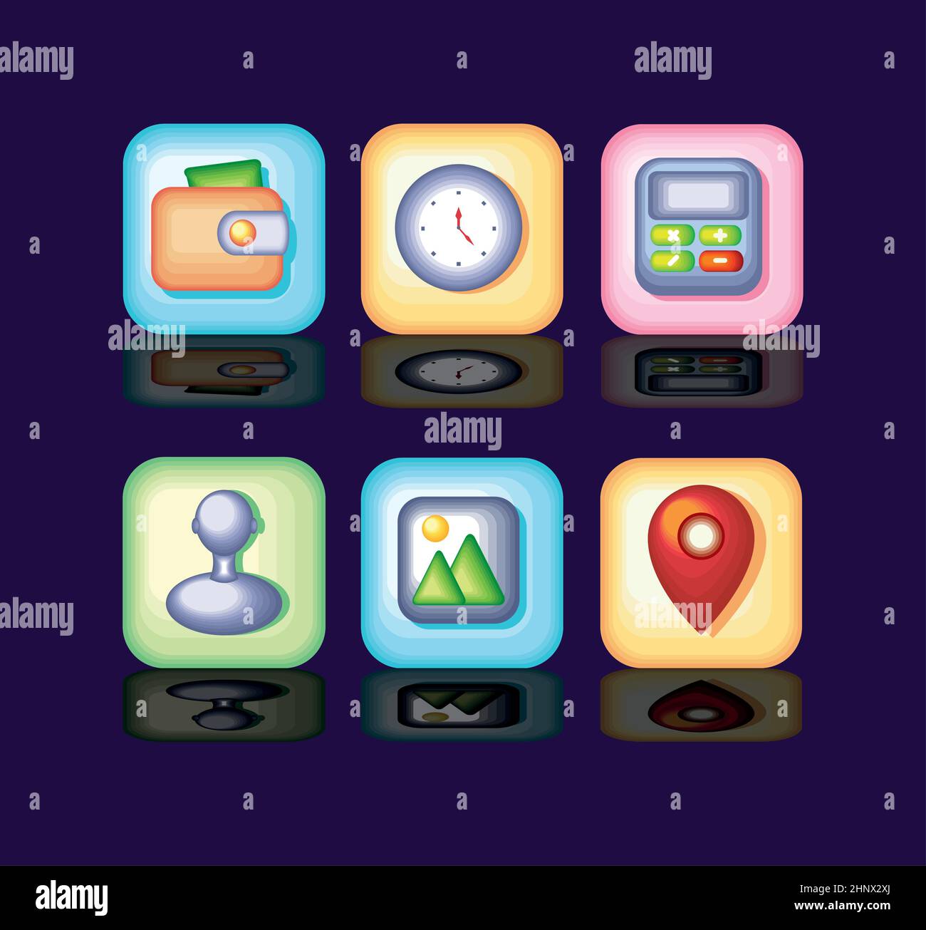 button applications icons Stock Vector Image & Art - Alamy