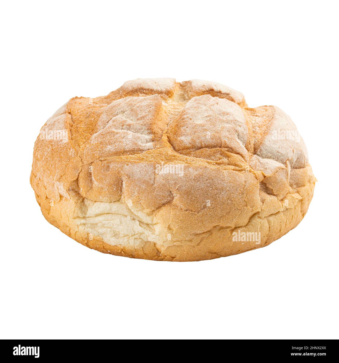Isolated freshly baked loaf of creamy bread Stock Photo