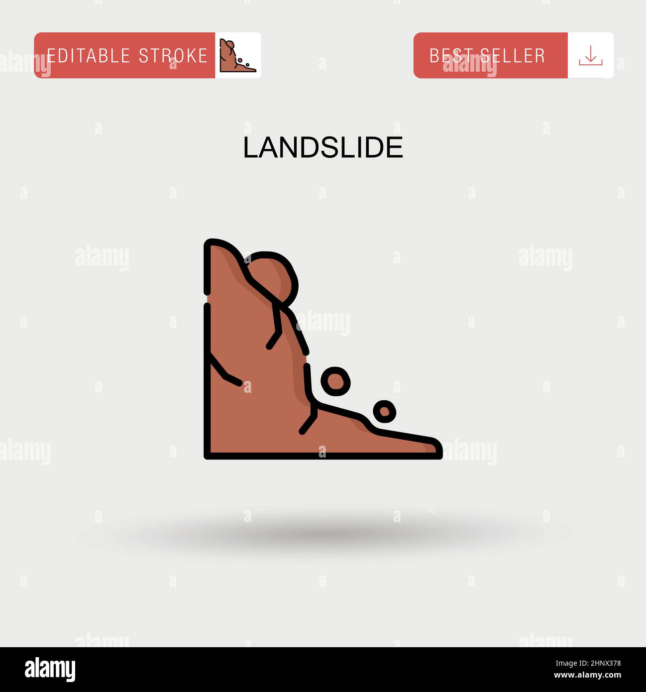 Landslide Simple vector icon. Stock Vector