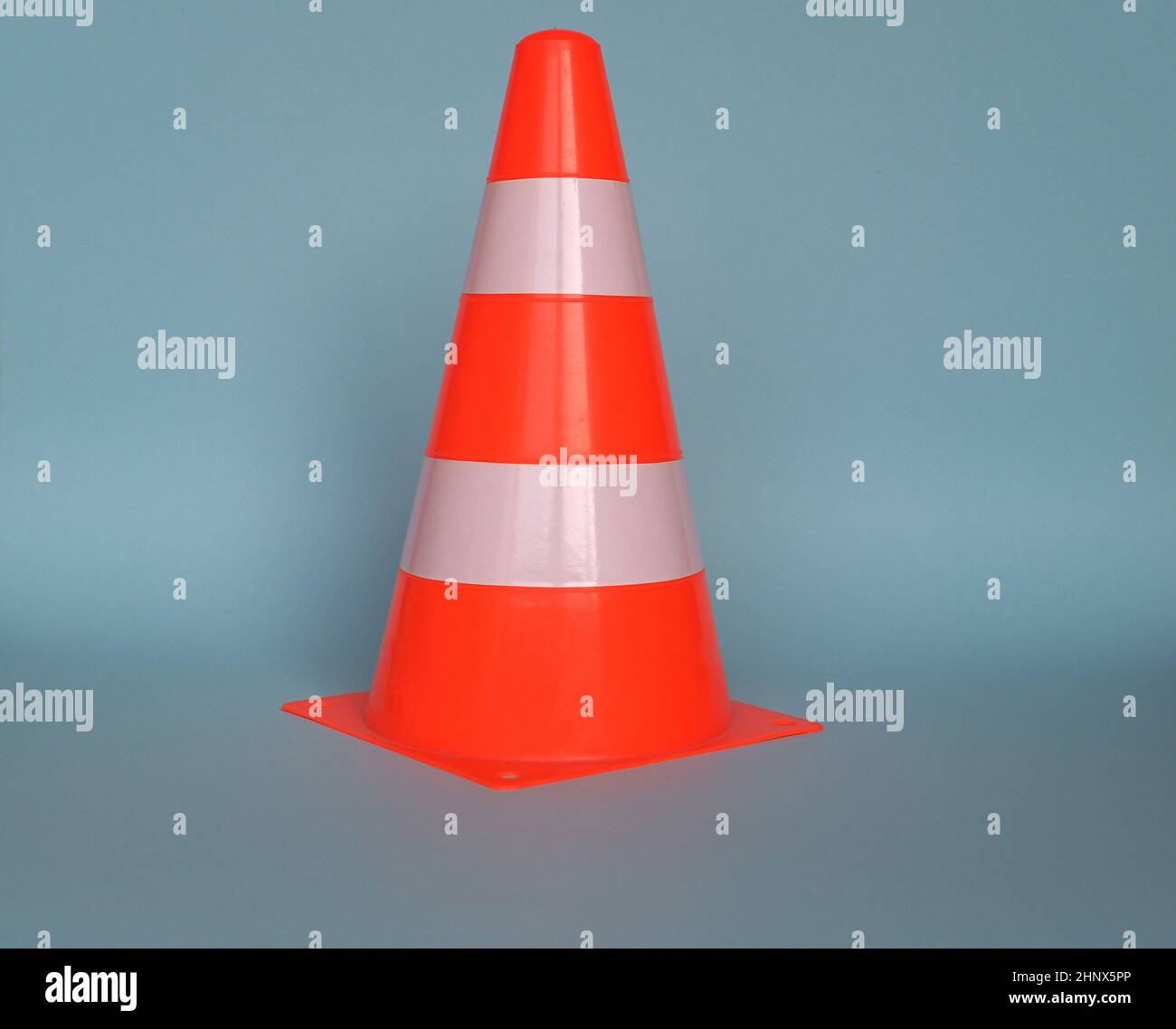 traffic cone to mark road works or temporary obstruction traffic sign