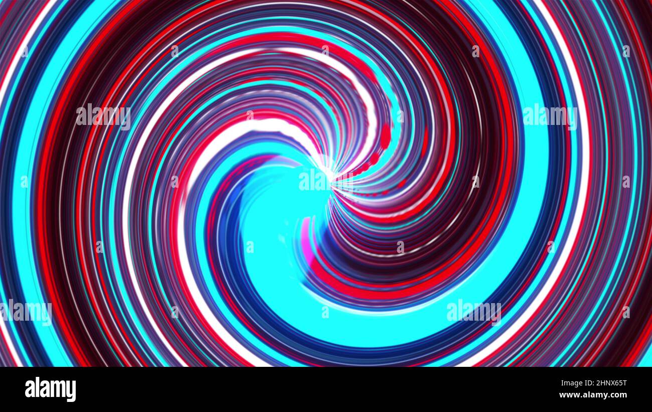 Abstract 3d render swirl with twisting lines in constant rotation effect. Ring energy sucks in spatial matter. Dynamic blurry stripes powerful tornado Stock Photo