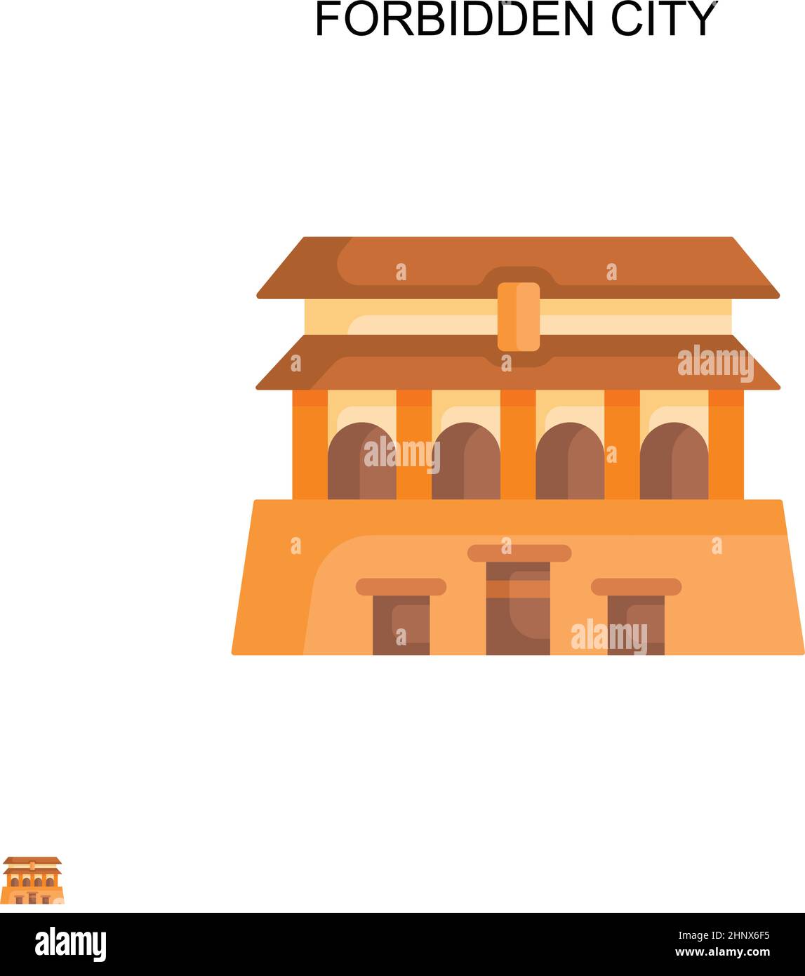 Forbidden city Simple vector icon. Illustration symbol design template for web mobile UI element. Stock Vector