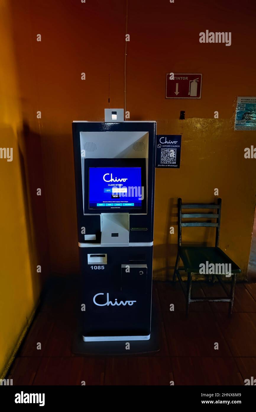 Bitcoin machine, San Salvador, El Salvador Stock Photo - Alamy