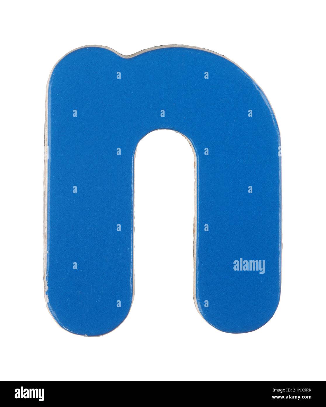 lower case n letter on white with clipping path Stock Photo